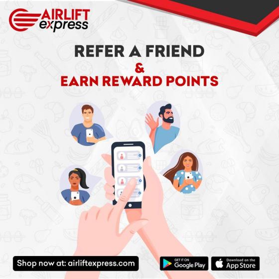 Airlift Refer a friend & get Rs.300 FREE GROCERY vouchers + Reward